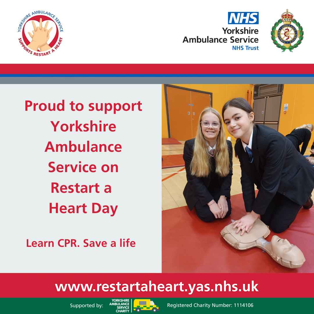 Proud to support Yorkshire Ambulance Service's Restart a Heart campaign